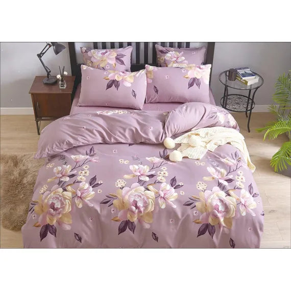 Lenjerie de Pat Dublu din Bumbac Satinat, 4 Piese, Finisaj Premium, Cearceaf 200×230 cm și 2 Fete de Parnă, Modele Elegante Diverse