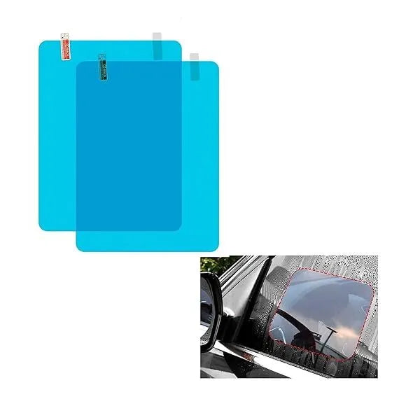 Folie de Protecție Hidrofobă pentru Oglinzi Auto, Anti-Ceață, Anti-Aburire și Anti-Stropi, Dimensiuni Mari 150x100 mm, Set 2 Bucăți, Tehnologie Nano-Membrană