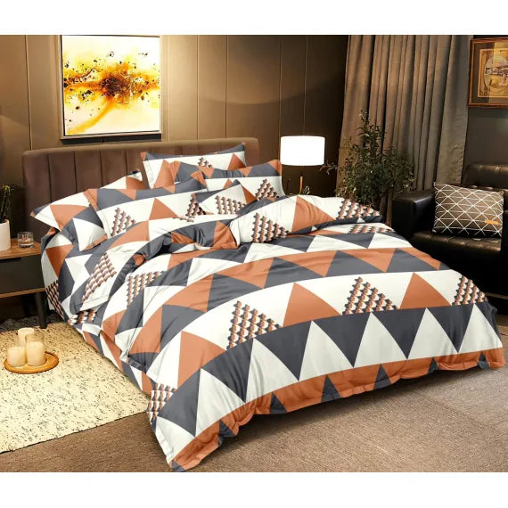 Lenjerie de Pat Dublu din Bumbac Satinat, 4 Piese, Finisaj Premium, Cearceaf 200×230 cm și 2 Fete de Parnă, Modele Elegante Diverse