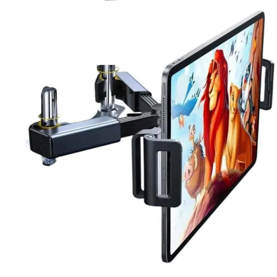 Suport Auto Universal Telescopic pentru Tetieră, Compatibil Tabletă și Telefon (4.7-12.9 Inch), Rotație 360 Grade, Fixare Sigură pentru Scaunul din Spate