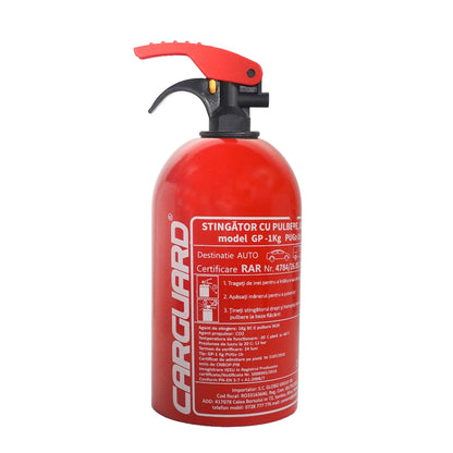 Kit Siguranță Auto Obligatoriu RAR Carguard, Trusă Medicală Europeană, Stingător Pulbere 1KG, 2 Triunghiuri Reflectorizante, Vestă XL și Geantă Organizatoare