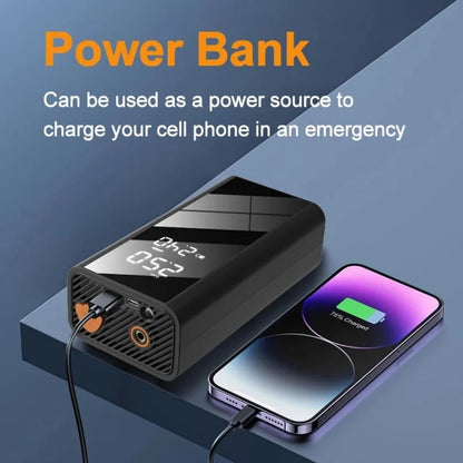 Starter Auto 4 în 1 cu Compresor de Aer Digital, Power Bank 8000mAh, Lanterna LED, 1200A, 150 PSI, Robot Pornire Baterie 12V, Clești Inteligenți Inclusi