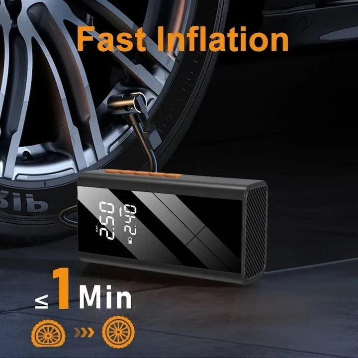 Starter Auto 4 în 1 cu Compresor de Aer Digital, Power Bank 8000mAh, Lanterna LED, 1200A, 150 PSI, Robot Pornire Baterie 12V, Clești Inteligenți Inclusi
