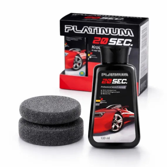 Soluție Reparare Zgârieturi Auto Platinum 20 Secunde, Kit 100ml Restaurare Vopsea și Îndepărtare Imperfectiuni, Include Burete Aplicator Special, Efect Polish Manual Profesional